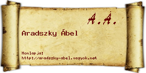 Aradszky Ábel névjegykártya